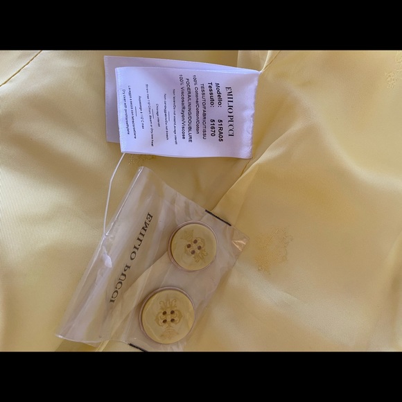 NWT- Emilio Pucci Single Breasted Yellow Coat - Picture 8 of 9